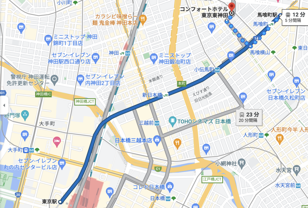 コンフォートホテル東京東神田,地図