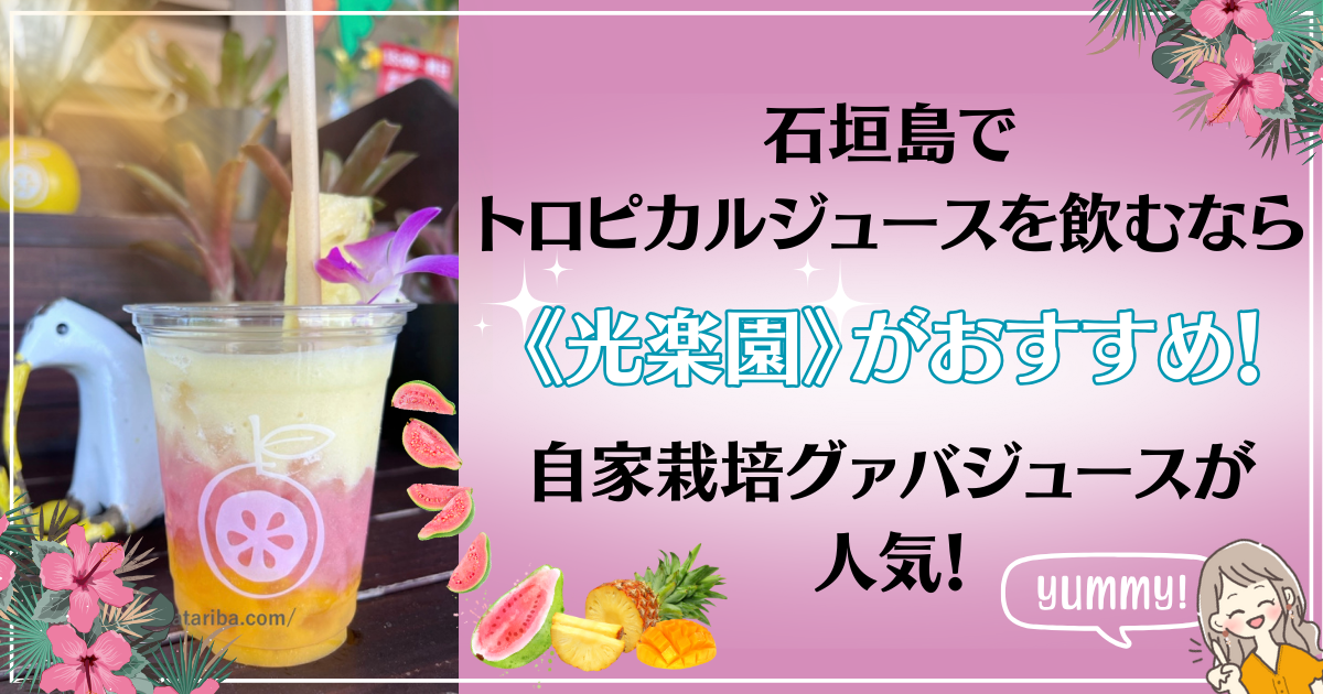 石垣島で人気のおすすめトロピカルジュースショップ。光楽園の紹介ブログ。